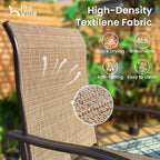 PHI VILLA Outdoor Bar Set for 6, High Top Patio Table and Chairs with Outdoor Swivel Bar Stools for Yard and Garden