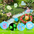 CCINEE 100pcs Luminous Mini Resin Animals, Tiny Glow in The Dark Figures to Hide Miniature Unicorns Ducks Figurines Fairy Garden, Micro Landscape, Aquarium, Party Favors & Craft Decor