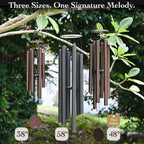 Wind Chimes for Outside Deep Tone - 38'' Wind Chimes Outdoor Clearance, Deep Tone, Windchimes Outdoors, Memorial, Sympathy Gift, Garden Patio, Home Décor (Black)