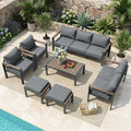 aluminum outdoor patio furniture set 7 pieces light, main product view