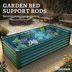 YITAHOME 6x3x1.5 ft Galvanized Raised Garden Bed Kit, Large Metal Planter Box with Gloves & Support Rod, Outdoor Flower Bed for Plants Vegetables, Green