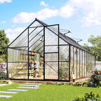 jocisland 8x24 ft walk-in polycarbonate greenhouse with 2, main product view