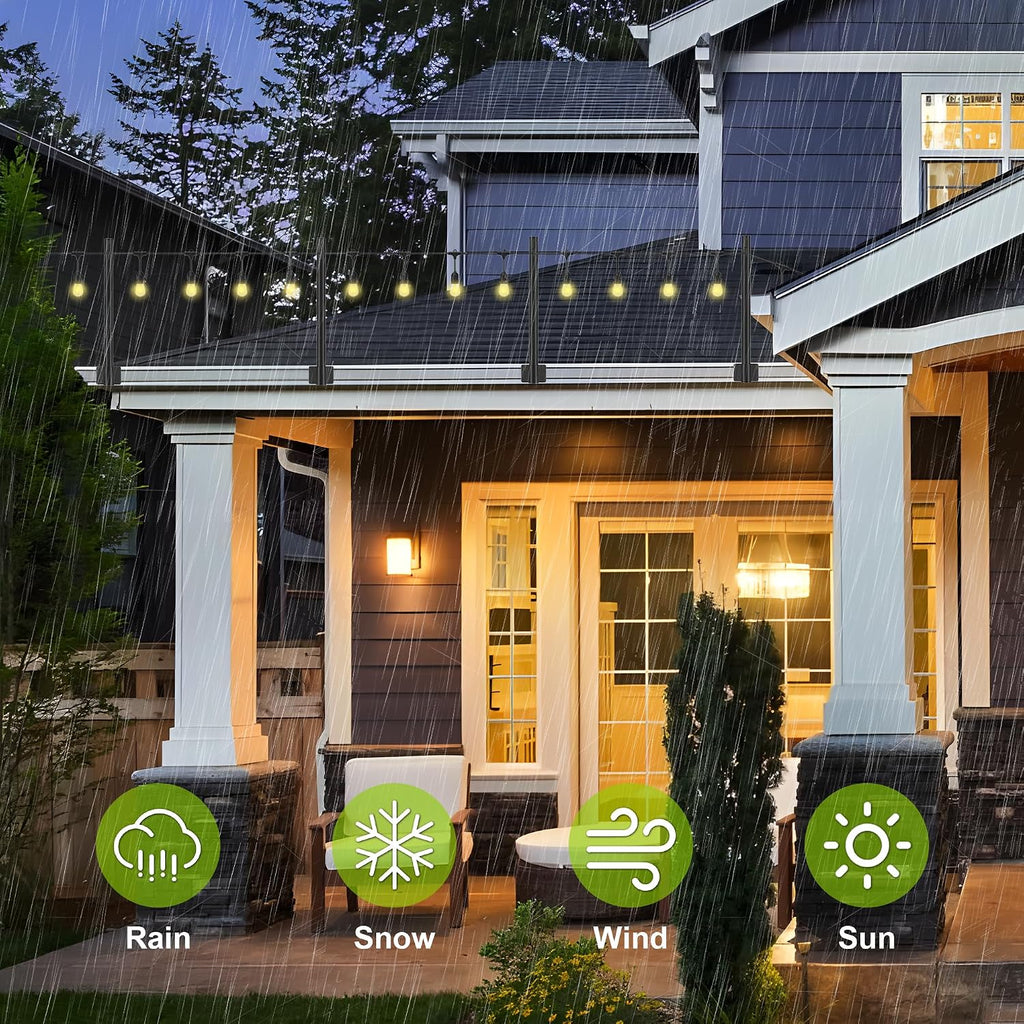 Suchtale 8-Pack String Light Poles, 1.3 FT Fence Mount Posts, Black | Wall-Mount Brackets Secure To Fences, Deck Rails Or Wood Posts. Clips Hold String Lights For Patios, Gardens And Parties.