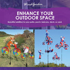 Bike Spinner Kitty 30" – Playful Feline Design, Weather-Resistant Outdoor Decor, Durable & Lightweight for Patios, Yards, and Gardens - Eye-Catching Wind Spinner with Rotating Wheels