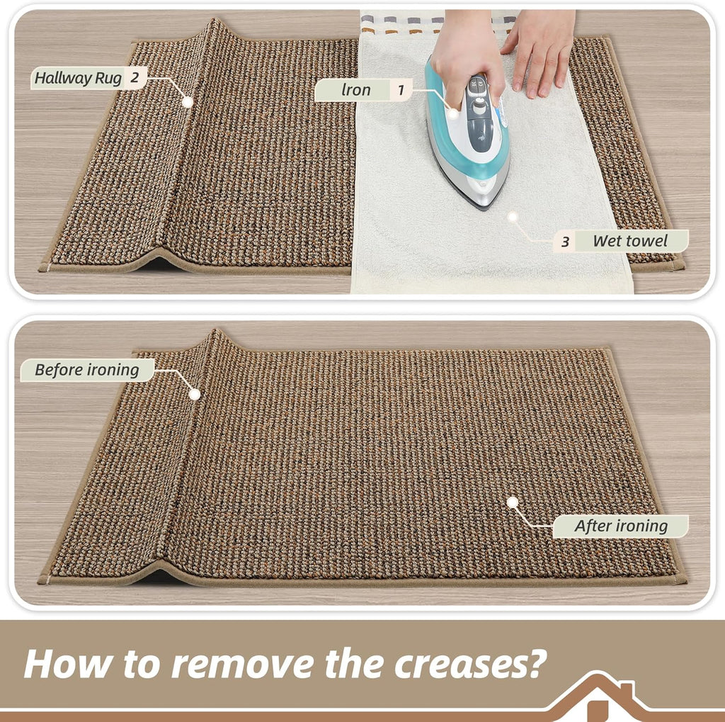 BEQHAUSE 2x3 Entryway Rug Indoor Door Mat Non-Slip Washable, Taupe | Hallway Rugs Absorbent & Stain Resist Hall Carpet Runner Rugs for Entryway, Front Door Floor Mats Laundry Room Rugs for Entry