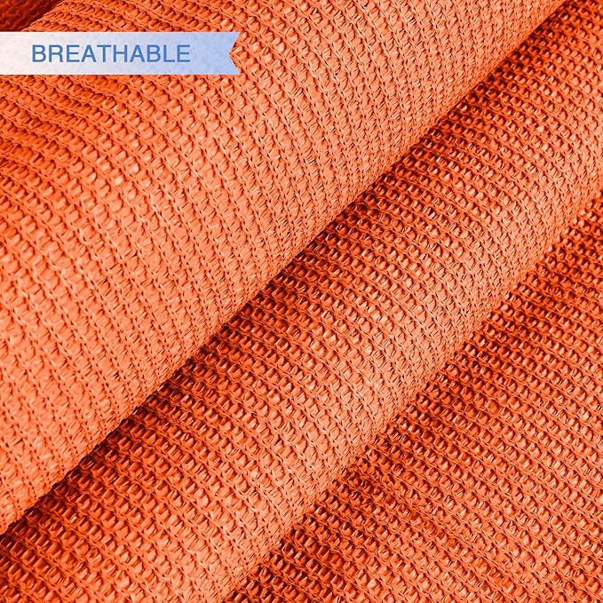 E&K Sunrise 25' x 25' x 25' Sun Shade Sail Triangle Canopy Shade Cover UV Block for Patio Backyard Garden Outdoor (Orange)