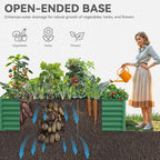 YITAHOME 96x48x24 in 2pcs Galvanized Raised Garden Bed Kit, Large Metal Planter Box with Gloves, Safety Rubber & Support Rod, Outdoor Flower Bed for Plants Vegetables, Green