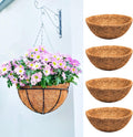 LaLaGreen 8'' (4 Pack, Round) Coco Liners for Hanging Basket – Small Coir Fiber Replacement for Flower Pot, Garden Holder, DIY Outdoor Planter – Multi Sizes 10/12/14/16/18/20 Inch & Different Shapes