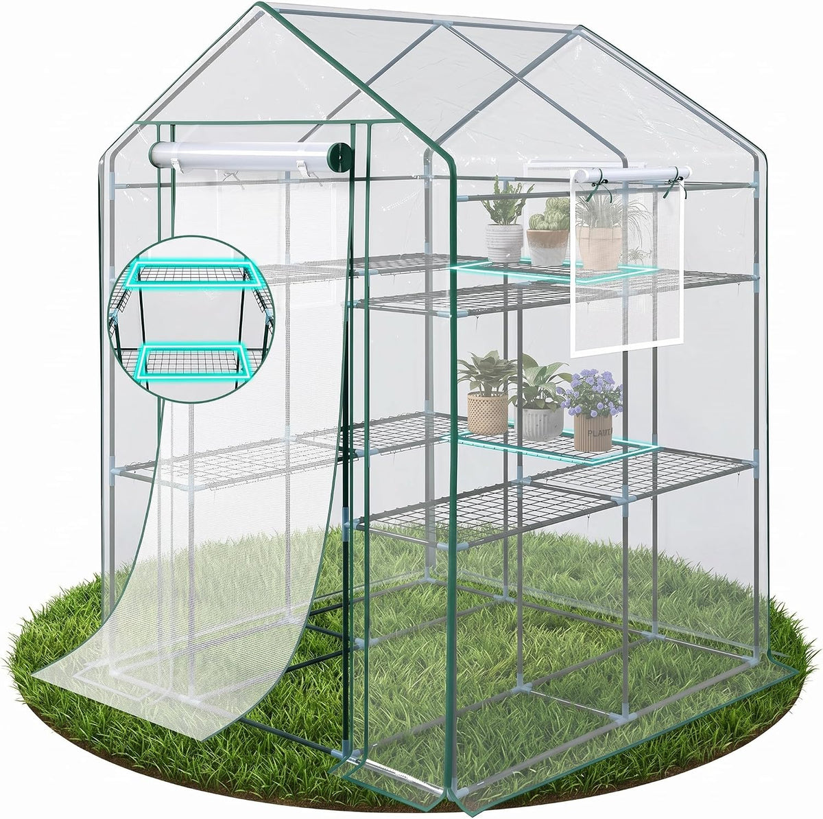 king bird premium greenhouse for outdoors, 56x56x77 upgraded, main product view