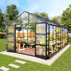 amerlife 10x18 ft polycarbonate greenhouse with 4 roof, main product view