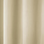 TOWN & COUNTRY BASICS Cabana Solid Heavyweight Indoor Outdoor Curtains, Light Filtering Opacity with Grommet Top, Water Repellent, 2-Pack Set, 54"x108", Natural