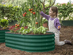 Plant & Plot Galvanized Raised Garden Beds Outdoor // 4×2×1 ft (2-Pack) Planter Raised Beds for Gardening, Vegetables, Flowers // Large Metal Garden Box (Dark Green) // Patented Tool-Free Design