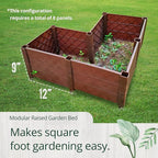 Dalen Modular Raised Bed Garden – Faux Wood – 8 Panel Starter Pack – Makes Square Foot Gardening Easy – 12x9 in