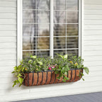 Arcadia Garden Products Hanging Window Basket Metal Trough, 36-inch