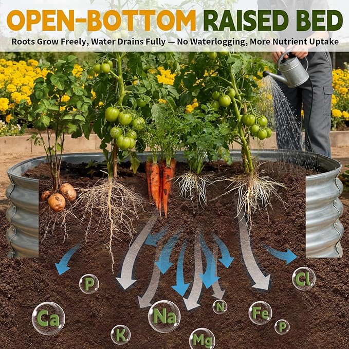 Galvanized Raised Garden Bed Outdoor, Large Raised Bed for Gardening, 4x2x1ft Metal Planter Box for Vegetables, Fruits, Flowers, Easy Assembly with Wing Nuts & Safe Rolled Design, Silver