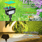 Solar Landscape Spotlights Outdoor Waterproof IP67, Warm White LED Spot Lights for Tree Flag Garden, Adjustable Solar Uplights Auto On Off with 2 Brightness Mode