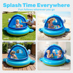 JOYIN Inflatable Shade Kiddie Pool,Whale Baby Pool Tent, Infant Swimming Pool for Kids （54" x 56" x 28"）,Blow Up Toddler Pool for Swim Party Toys Summer Water Beach Fun