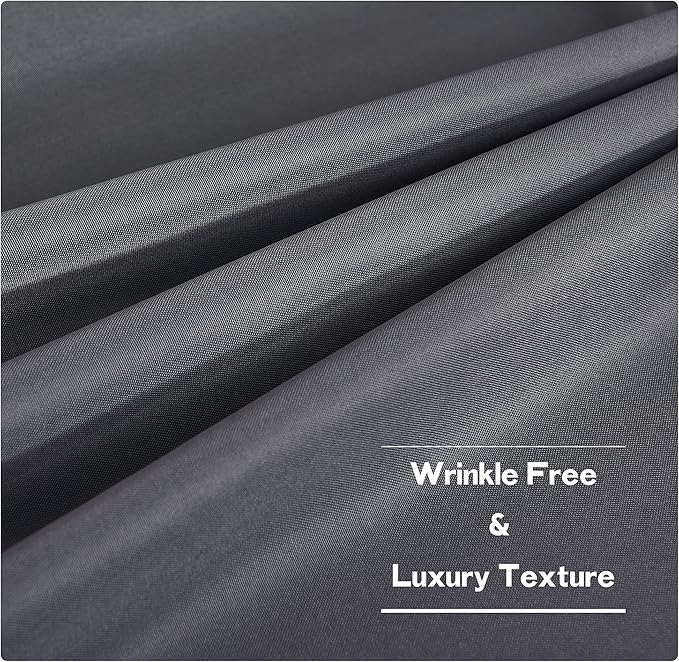 NICETOWN Outdoor Curtains for Patio Waterproof 2 Panels, Sun Block Thermal Insulated Tab Top Indoor Outdoor Window Treatments Privacy Drapes for Exterior/Outside Screen, Dark Grey, W55 x L95