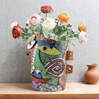Picasso Abstract Face Flower Pot,Unique Resin Crafted Planter with Drainage Holes,Interesting Colorful Planter with Human face,for Indoor and Outdoor Botanical Home décor (Frown)