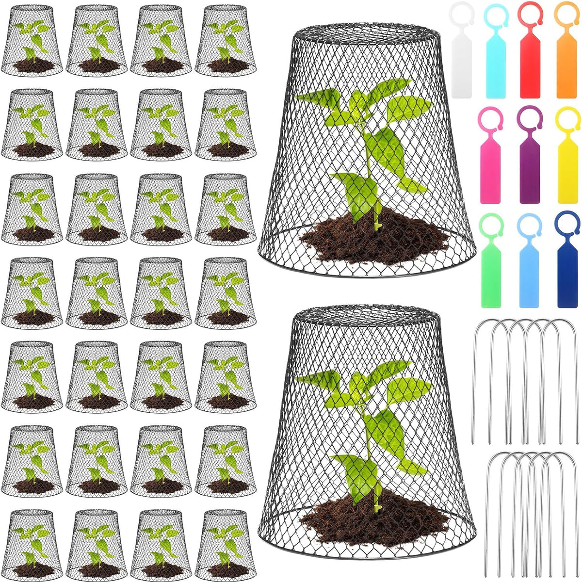 geosar 20 pcs 9 inch chicken wire cloche shown in use