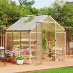 6 ft greenhouse, outdoor greenhouses, polycarbonate panels with, main product view