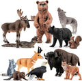solid north american woodland forest animal figurines set, main product view