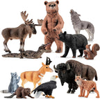 solid north american woodland forest animal figurines set, main product view