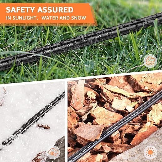 SUNVIE 14/2 Low Voltage Landscape Lighting Wire 250FT with Spool Outdoor Landscape Cable 14 Gauge 2 Conductors Low Voltage Wire for Landscaping Lights, ETL Listed, Pure Copper, Outdoor Direct Burial