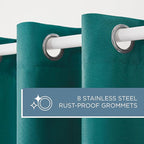 TOWN & COUNTRY BASICS Cabana Solid Heavyweight Indoor Outdoor Curtains, Light Filtering Opacity with Grommet Top, Water Repellent, 2-Pack Set, 54"x108", Dark Teal