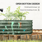 Outsunny 3.5' x 2' x 1' Galvanized Raised Garden Bed Kit, Outdoor Metal Elevated Planter Box with Safety Edging, Easy DIY Stock Tank for Growing Flowers, Herbs & Vegetables, Green