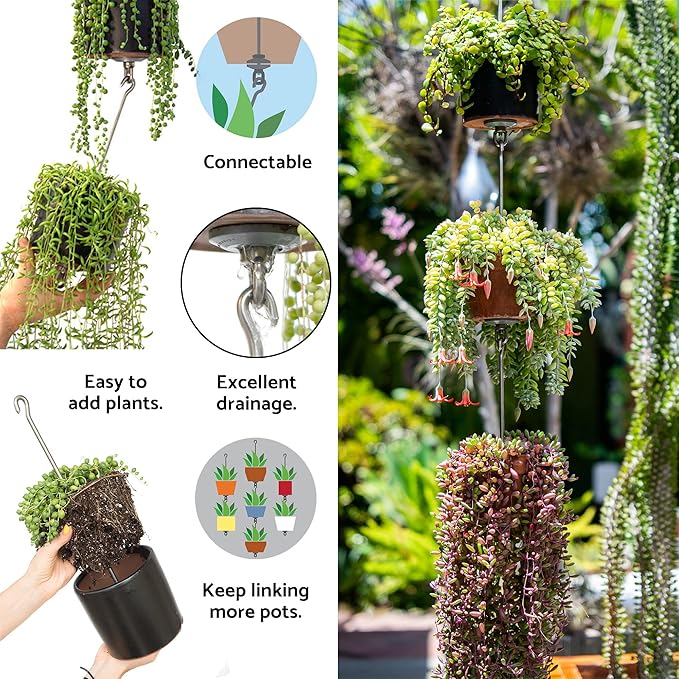 Two Pack, All-New Pot Hanging Kits + Accessories, Indoor/Outdoor, Build Vertical Gardens, Hang Individual Planters