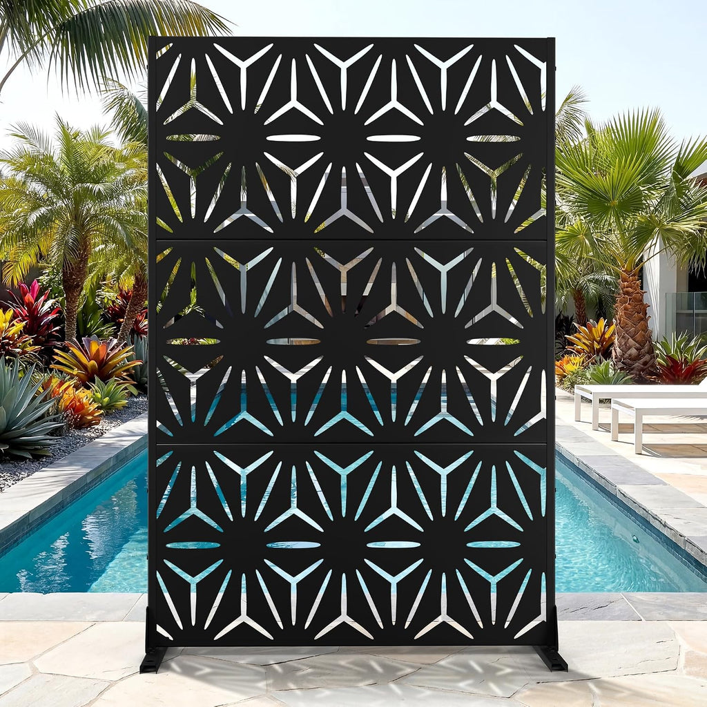 71" h freestanding metal privacy fences for outside, main product view