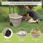 suncast garden cart on wheels, taupe 15.5-gallon resin on a desk or shelf