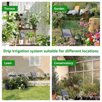 49ft solar drip irrigation system kit, auto watering, package contents