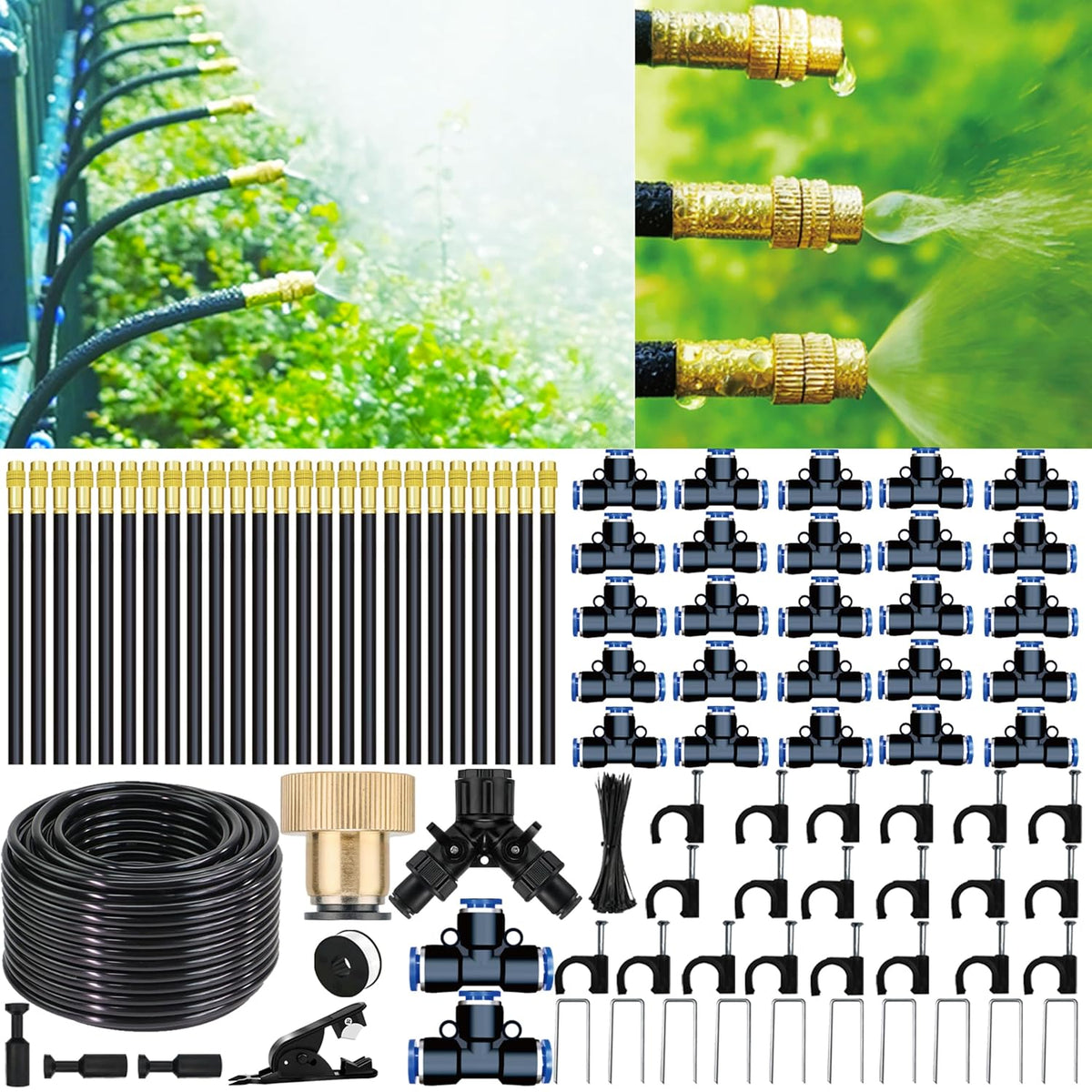 98 ft drip irrigation system,360°bendable drip irrigation kit,25, main product view
