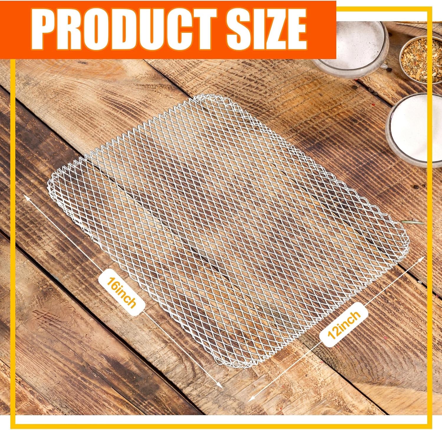 12 Pcs Disposable Grill Topper 16x12 Inch Mesh Mat for Outdoor BBQ | Non Stick, Aluminum Grates Liners Pans, Cooking Grid Pad Sheet, Prevents Food Falling, For Camping Picnics Vegetables Meat