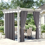 NICETOWN 2 Panels Outdoor Curtains for Patio Waterproof Extra Long, Rust-Proof Grommet Blackout Thermal Insulated Privacy Heat Blocking Outdoor Drapes for Cabana/Porch/Gazebo, Grey, W84 x L108