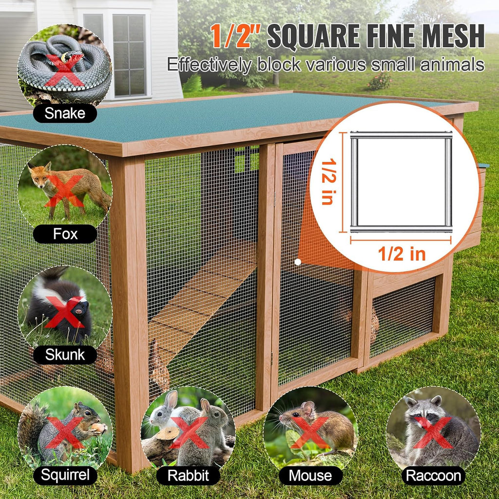 VEVOR Hardware Cloth, 1/2 inch 36in x 50 ft 19 Gauge, Hot Dipped Galvanized Wire Mesh Roll, Chicken Wire Fencing, Wire Mesh for Rabbit Cages, Garden, Small Rodents