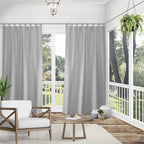 Exclusive Home Cabana Solid Indoor/Outdoor Light Filtering Hook-and-Loop Tab Top Curtain Panel Pair, 54"x120", Cloud Grey
