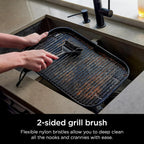 Ninja Woodfire Grill Cleaning Brush & Scraper, Non-Scratch, Heat Resistant | Ninja Woodfire Grill Cleaning Brush is heat-resistant and non-scratch, with a scraper tool that fits all grill grates