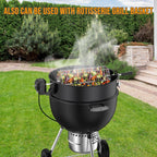 Skyflame Charkettle Rotisserie Ring Kit for Weber 22-Inch Kettle, Black | Coated Steel, BBQ Grill Rotisserie Kit, Replacement for Weber 2290, Charcoal and Similar Size Grills