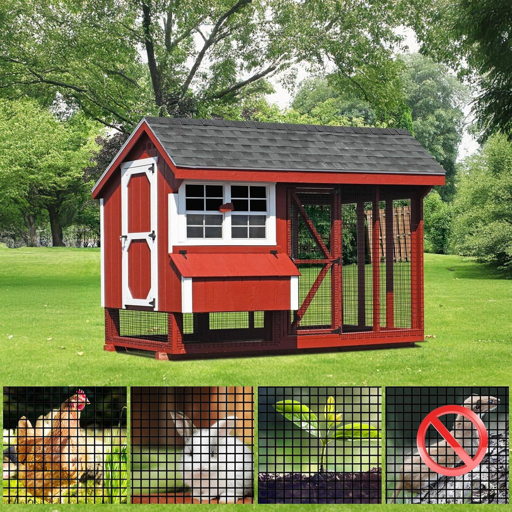 Black Hardware Cloth 1/2 inch Chicken Wire 48 in x 100 ft 19 Gauge | Vinyl Coated Chicken Wire Fencing, Chicken Wire Mesh Roll, Garden Mesh, Rabbit Fence