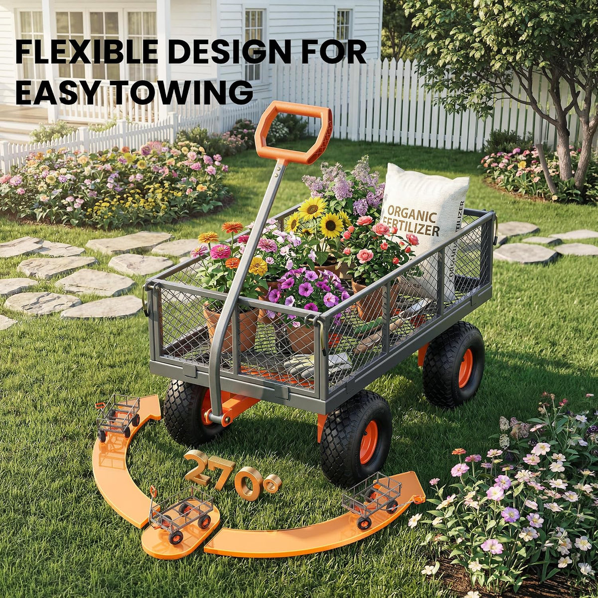 etoolab steel garden cart 1000 lbs capacity with, package contents