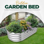 Utopia Home Galvanized Raised Garden Bed, 4 by 2 feet Lightweight Planter Boxes Outdoor with Easy Assembly, Large Garden Bed for Vegetables, Fruits, Flowers, Silver, Pack of 2