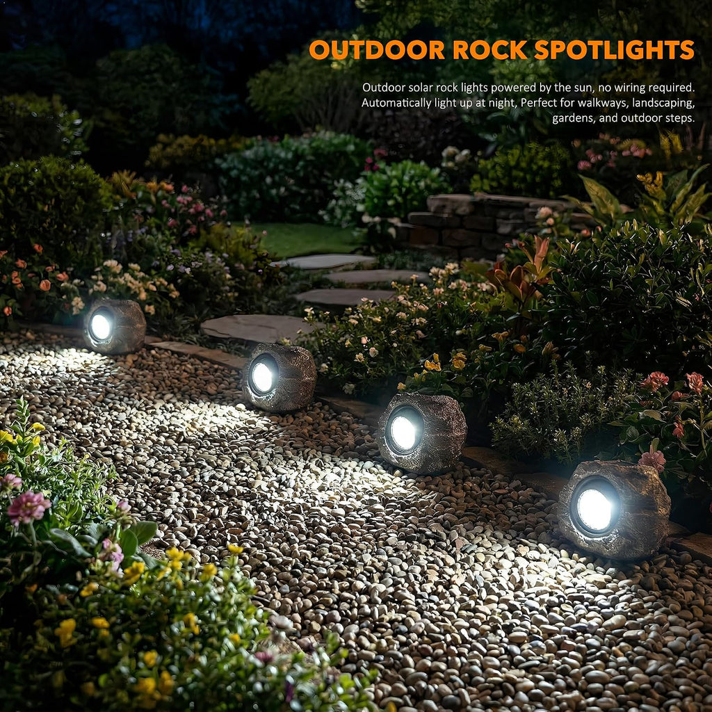solar rock lights outdoor – 2 pack waterproof, package contents