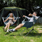 TIMBER RIDGE Hammock Camping Chair with Adjustable Backrest, Heavy Duty Folding Hammock Chair Supports 300lbs, Portable Hammock Chair for Camping, Travelling and Patio, Blue 2 Pack