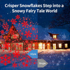 Three Head Christmas Snowflake Projector Lights, Vermilion, A | IP65 Waterproof, 360° Rotatable, 9 Snowflake Patterns, LED Projection for Indoor Outdoor Xmas Decor