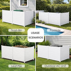 Kozyard 50" W x 48" H Outdoor Privacy Screens Aluminum Post, Air Conditioner Fence Panels, Pool Equipment Enclosure, Trash Can Screens Fence Kit for Outside Backyard Patio (White/2 Panels)