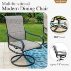 Sophia & William Patio Dining Set, 1 Square Wood Like Umbrella Table 37", 4 Swivel Chairs Furniture Set for Outdoor Garden Lawn Pool Easy to Care Weather Resistant