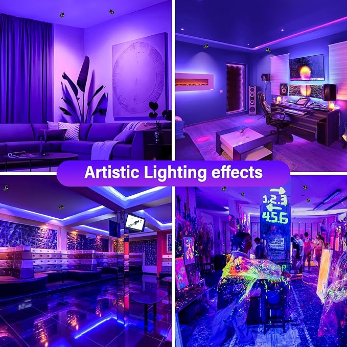 12W Black Lights for Glow Party,Purple LED Landscape Spot Lighting for Yard Garden Poster Bar Decoration,2Pack